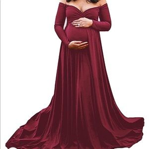 Pink blush Maternity gown burgundy
